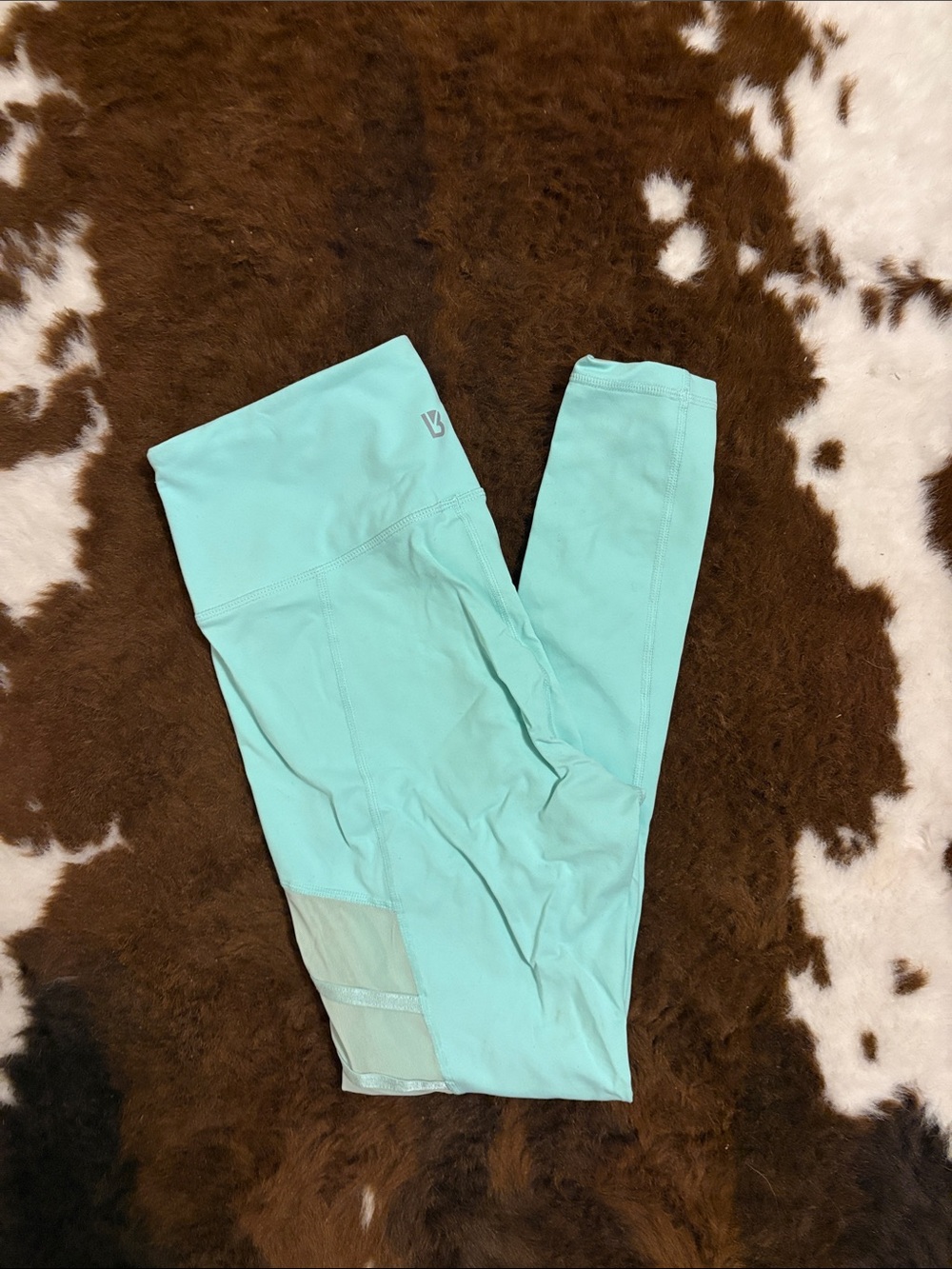 BuffBunny Mint Teal Kids Leggings with Mesh Accent